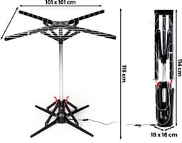 Nexxt Elektrische Droogmolen – 17M – Energiezuinig (10W) – Inklapbaar – Automatisch Draaiend — thumbnail 4
