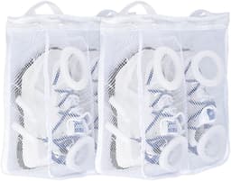 2 stuks schoenwaszakken - Alleen voor de wasmachine - Netstof schoenwaszak - Ophangbaar met rits - Geschikt voor het wassen van delicate kleding - Geschikt voor sportschoenen, ondergoed, sokken - Wit - 36 x 30 x 12 cm / 14,1 x 11,8 x 4,7 inch — thumbnail 1