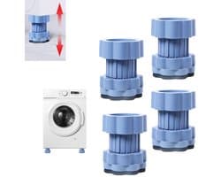 4 stuks - anti-vibratie pads voor wasmachine, in hoogte verstelbare wasmachine ondersteuningspads, trommel stille pads 6,8X8cm (blauw)