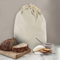 Famanu - 2 Pack oversized broodzakken voor zelfgemaakt brood, 38x33 cm (15x13 in), herbruikbare voedselopslag, zelfgemaakt brood, huishoudelijke opwarming, huwelijkscadeau, feest. Gemaakt van ademend linnen — thumbnail 3