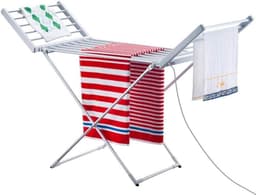 Droogrek Elektrisch 220 W Opvouwbaar met 20 Staven Aluminium Kledingrek (148 x 53 x 90 cm) — thumbnail 1