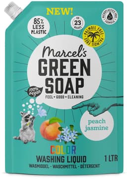 Marcel's Green Soap Wasmiddel Kleur Navul Perzik & Jasmijn 23 Wasbeurten - 1 liter — thumbnail 1