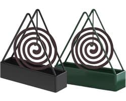 ByShane - IJzeren muggenspoelhouders (Set van 2) voor binnen en buiten - ideaal voor kamperen - driehoekige spiraal muggenhouder - hangend ontwerp - veelzijdig in gebruik.