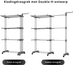 ZRSS® Droogtoren met Wieltjes -Wasrek Staand - Inklapbaar (Zilver) — thumbnail 2