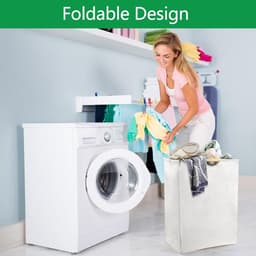 Wasmanden - Wasbox Opvouwbaar - Organess wasmand - Wassorteerder - Wasmand met handvaten - Wassorteerder - Wasbox - Waszakken - Opbergmand - Badkameraccessoires - Wassen — thumbnail 2