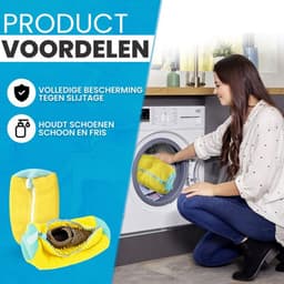 Waszak - Wasnet Voor Schoenen - Waszak Voor Schoenen - Schoenen Waszak - 39 x 19 Cm - Netje Anti-Vervorming - Delicaat Wasgoed - Schoen Wassen - Schoenenwaszak - Wasgoed - Wasmachine - Schoenen / Sneakers - Met Rits En Hangende Ring - Herbruikbaar — thumbnail 5