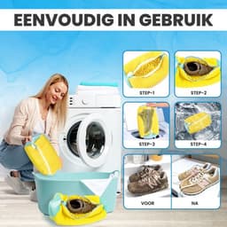 Waszak - Wasnet Voor Schoenen - Waszak Voor Schoenen - Schoenen Waszak - 39 x 19 Cm - Netje Anti-Vervorming - Delicaat Wasgoed - Schoen Wassen - Schoenenwaszak - Wasgoed - Wasmachine - Schoenen / Sneakers - Met Rits En Hangende Ring - Herbruikbaar — thumbnail 4