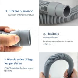 EXCITAT Verlengstuk voor afvoerslang - Afvoerslang verlengset - Inclusief 1 slangaansluiting en 2 slangklemmen - Geschikt voor wasmachineslang, vaatwasser, droger - 1,5 m x 20 mm — thumbnail 3