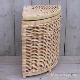 Hoekwasmand - Met deksel - 40x40xH65 - Riet - Rotan - Naturel — thumbnail 3