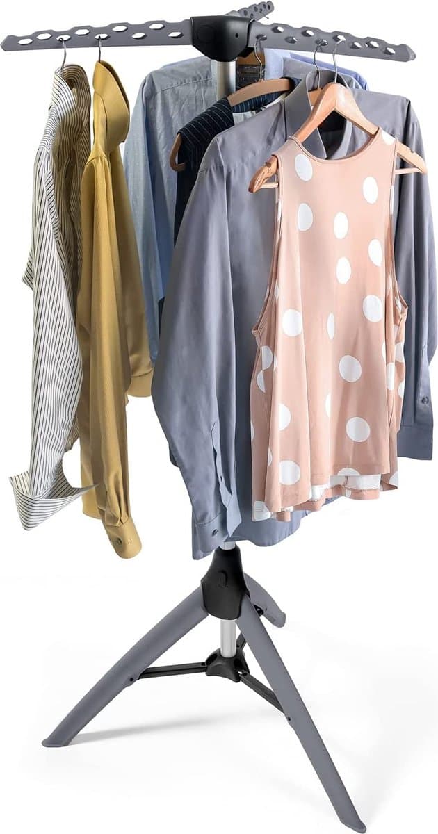 Tatkraft® PINE Inklapbaar Droogrek 42 kleding hangers - Droogtoren - Wasrek - Droogrek Hangend - Wasrek Inklapbaar - Droogmolen - Opvouwbaar Staand Kleding Droogrek - Wasdroogrek - Droogrekken - Wasrek Staand - Voor Badkamer/Balkon/Binnen/Buiten — afbeelding 1