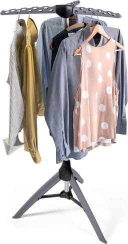 Tatkraft® PINE Inklapbaar Droogrek 42 kleding hangers - Droogtoren - Wasrek - Droogrek Hangend - Wasrek Inklapbaar - Droogmolen - Opvouwbaar Staand Kleding Droogrek - Wasdroogrek - Droogrekken - Wasrek Staand - Voor Badkamer/Balkon/Binnen/Buiten — thumbnail 1