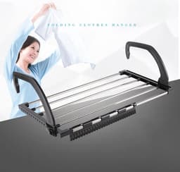 Droogschoenenrek voor balkon en vouwraam - wandluierdroger en radiator-wasdroger - op te hangen wasrek opvouwbaar - indoor handdoekhouder - 40 cm folding wall laundry rack — thumbnail 5