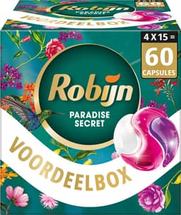 Robijn Wasmiddel - 3-in-1 Wascapsules - Color Paradise Secret - 4 x 15 stuks - 60 Wasbeurten - Voordeelverpakking — thumbnail 1