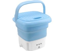 Draagbare Mini-Wasmachine en Droger - Emmerwasmachine met Centrifuge - Opvouwbare Ondergoedsokken Wasmachine voor Studentenflat Dorm Camping RV Travel (Blauw) — afbeelding 1