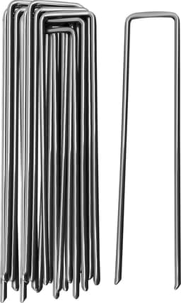 Grondankers Van Niet Verzinkt Staal (25 Stuks) - Stabiele Grondankers Voor Onkruidvlies, Tuinvlies, Schutting & Net - 150 mm Lang, 25 mm Breed, Ø 2.7 mm — thumbnail 1