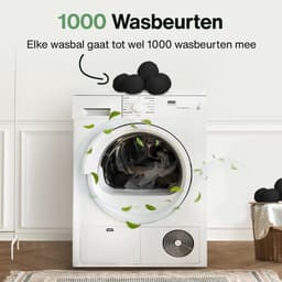 2BEHOME XL Drogerballen Voor Wasdrogers - 6 Stuks - Gemaakt van 100% Nieuw-Zeelandse Schapen Wol - Wasdrogerballen - Droogballen - Droger Ballen - Dryer Balls - Zwart — thumbnail 2