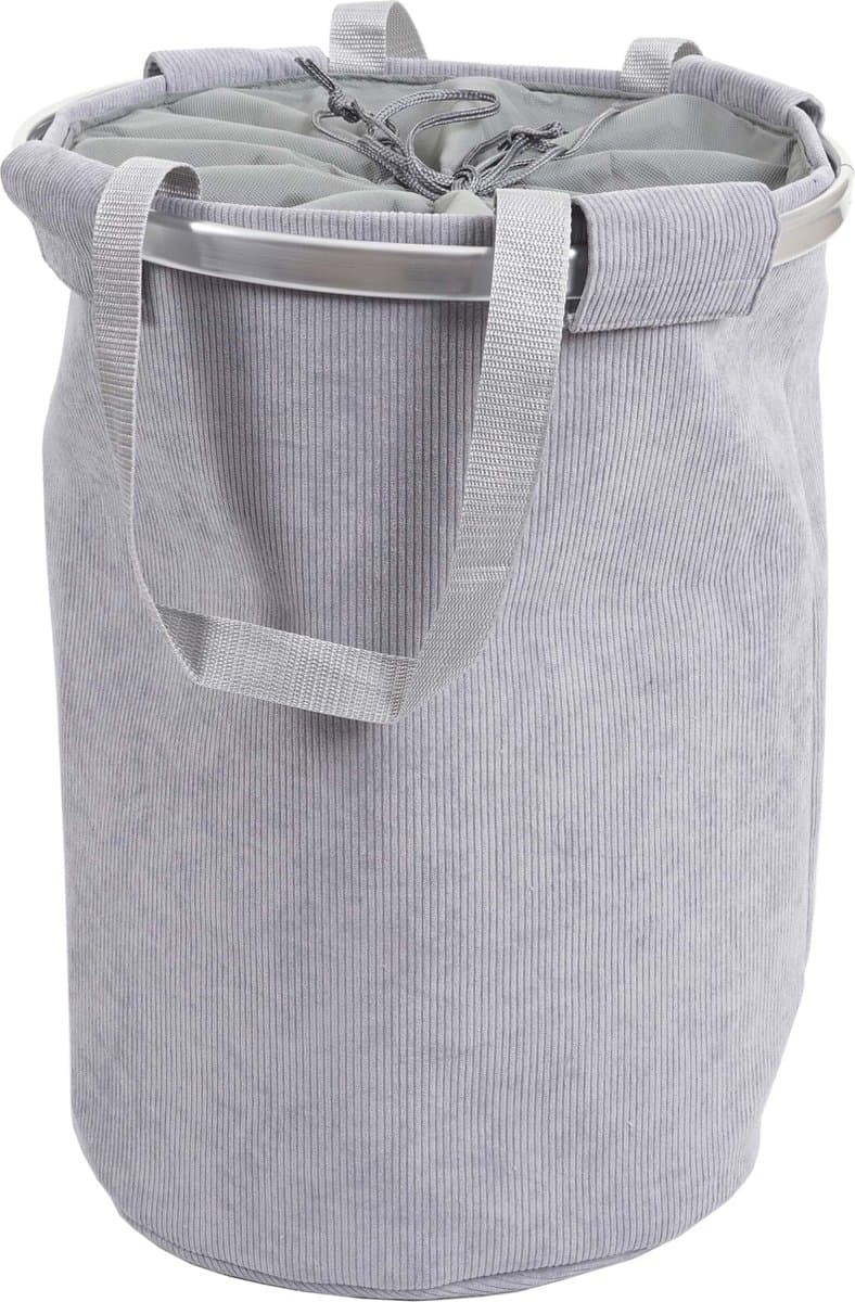 Wasmand MCW-C34, Wasmand Waszak Wasmand met trekkoord, handvat 55x39cm 65l ~ koord grijs — afbeelding 1