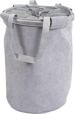 Wasmand MCW-C34, Wasmand Waszak Wasmand met trekkoord, handvat 55x39cm 65l ~ koord grijs — thumbnail 1