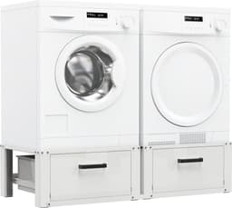 Bodo® - Wasmachine Verhoger - Dubbel - Kast - Ombouw met Lade - Wit - 127x54x31cm — thumbnail 2