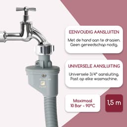 Fyveli - Wasmachine slang - 1.5 meter - 3/4" Universeel -Met Waterslot — thumbnail 2