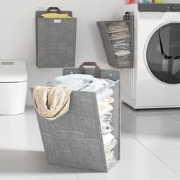 Smalle Wasmand met Deksel - Opvouwbare Mand Vuile Was - 48*36*12cm - vuile wasmand - afneembare zak - voor wasruimte, slaapkamer - camping wasmand - Reisgoederen - Plooimand — thumbnail 2