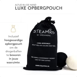 STEAMRS - 6x Wasdrogerballen - 100% Schapenwol - Verkort droogtijd -  Zachtere & Kreukloze was — thumbnail 2