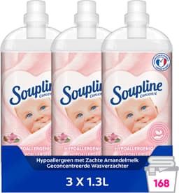 Soupline Hypoallergeen met Zachte Amandelmelk Geconcentreerde Wasverzachter 3 x 1.3L — thumbnail 1