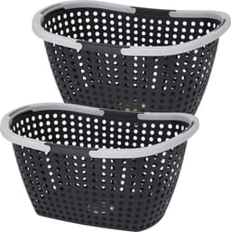 Excellent Houseware Kunststof wasmanden - 3x stuks - 15L- 44 x 32 x 22 cm — thumbnail 1