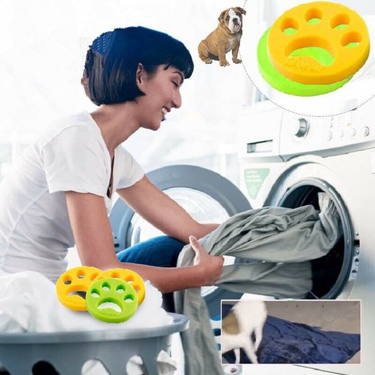 Siliconen Sticker Kleding Dust Remover Sticky Pet Hair Machine - Wasbaar Dubbelzijdig Hond - Ontharing Wasserette Lint Catcher — afbeelding 1
