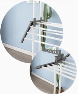 Wasdroger groot verticaal opklapbaar wit grijs — thumbnail 1