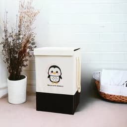 Wasmand - Wasmand Kinderkamer - Opbergmand kinderen - Opvouwbare Wasmand - Laundry Basket- Wasmand met Deksel - Opbergmand voor speelgoed - Speelgoedmand - 45L — thumbnail 3