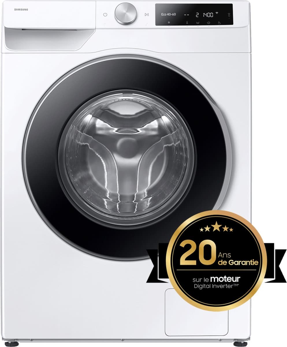 Samsung WW90DG6U85LEU3 vrijstaande wasmachine - 9 kg capaciteit - 1400 tpm centrifugeersnelheid - Ecobubble-technologie - witte afwerking — afbeelding 1