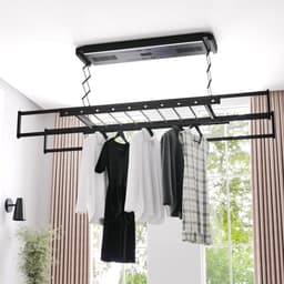Wasophoogte® Elektrisch Droogrek - Plafonddroogrek Classic - Droogrek - Droogrek Elektrisch - Plafond Droogrek - 35 kg draagvermogen — thumbnail 4