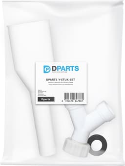 Dparts afvoer en aanvoer kraan splitter - y-stuk waterverdeler duo set - voor wasmachine en vaatwasser afvoerpijp en wasmachinekraan — thumbnail 2
