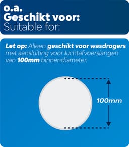 100mm Dparts luchtafvoerslang - 3 meter - met kabelbinder - drogerslang - wasdroger slang - droger - droogkast — thumbnail 2