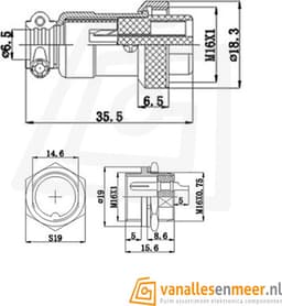 GX16-3 CONNECTOR, 3 PINS — thumbnail 2