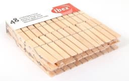 Wasknijpers ophangmandje met haak - wit - en 96x houten wasknijpers van Sorbo - was ophangen — thumbnail 5