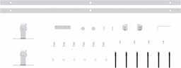 vidaXL - Ophangset - voor - minischuifdeur - 200 - cm - koolstofstaal - wit — thumbnail 5