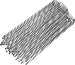 Grondankers 50 Stuks - 15x2.5cm - Roestwerend grondanker gegalvaniseerd staal - Ø2.8mm - Onkruidvlies - voor het bevestigen van worteldoek, tuinvlies, schutting, kunstgras, folies - stabiel U-vormig — thumbnail 1