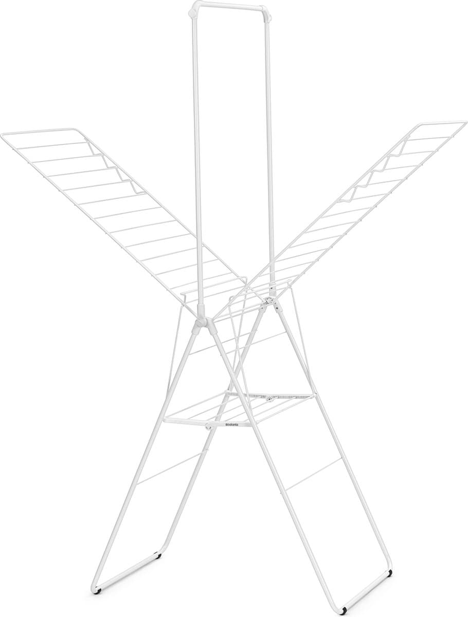 Brabantia HangOn Droogrek 25m - met Stang - Inklapbaar Wasrek - White — afbeelding 1