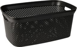 Storage Solutions wasmand - 35 liter - zwart - 54 x 34 x 23 cm - Kunststof - Draagmand — thumbnail 2