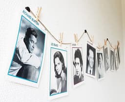 Fototouw met klemmen voor creatieve en mooie decoratie, 150 cm fotolijn van natuurlijk hennep en 12 rustieke houten knijpers zorgen voor het juiste licht. — thumbnail 3