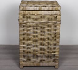 Wasmand - Vierkant - Met deksel - 40x40xH65 - Riet - Rotan — thumbnail 2