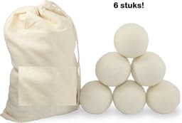 Droger Ballen Wol 6 Stuks -Herbruikbare Wollen Droger Ballen - Was Droger Ballen- set 6 stuks — thumbnail 1