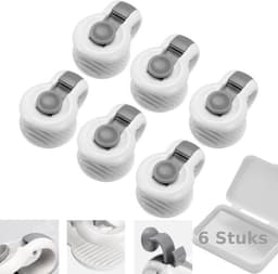 Stevige Dekbed clips - Dekbedclips - Dekbed Knijpers - Clip Dekbedovertrek - 6 stuks - Wit / Grijs — thumbnail 1