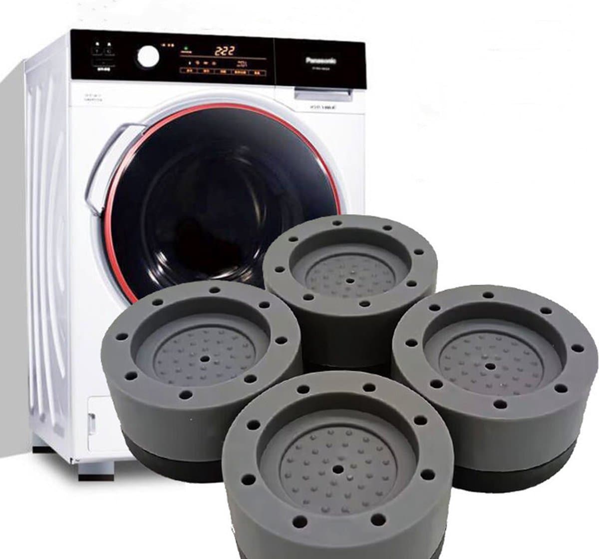 4 stuks Wasmachine Trillingsdempers - Vibratie demper pads - Antislipmatjes - Trillingsmat-Zwart — afbeelding 1