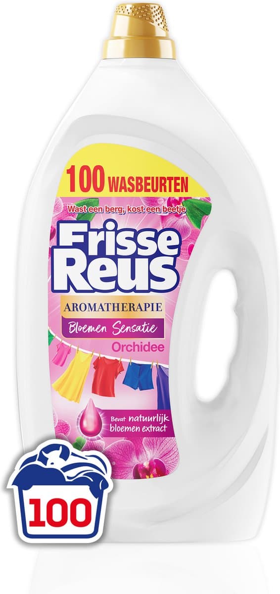 Frisse Reus Gel Orchidee Wasmiddel – Vloeibaar – Gekleurde Was – Grootverpakking - 100 Wasbeurten — afbeelding 1