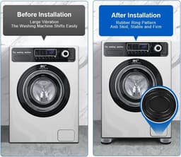 Trillingsdempers Wasmachine - 4 Stuks - Wasmachine Verhoger - Extra Dik - Wasmachine Dempers - Stapelbaar - Droger - Vaatwasser — thumbnail 2