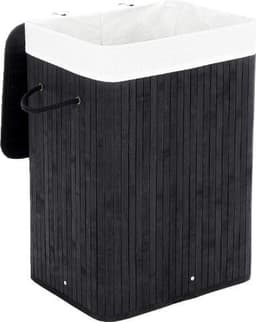 MIRA Home Wasmand – Wasmand – Basic – Bamboe – Zwart - 40x30x60 — thumbnail 1