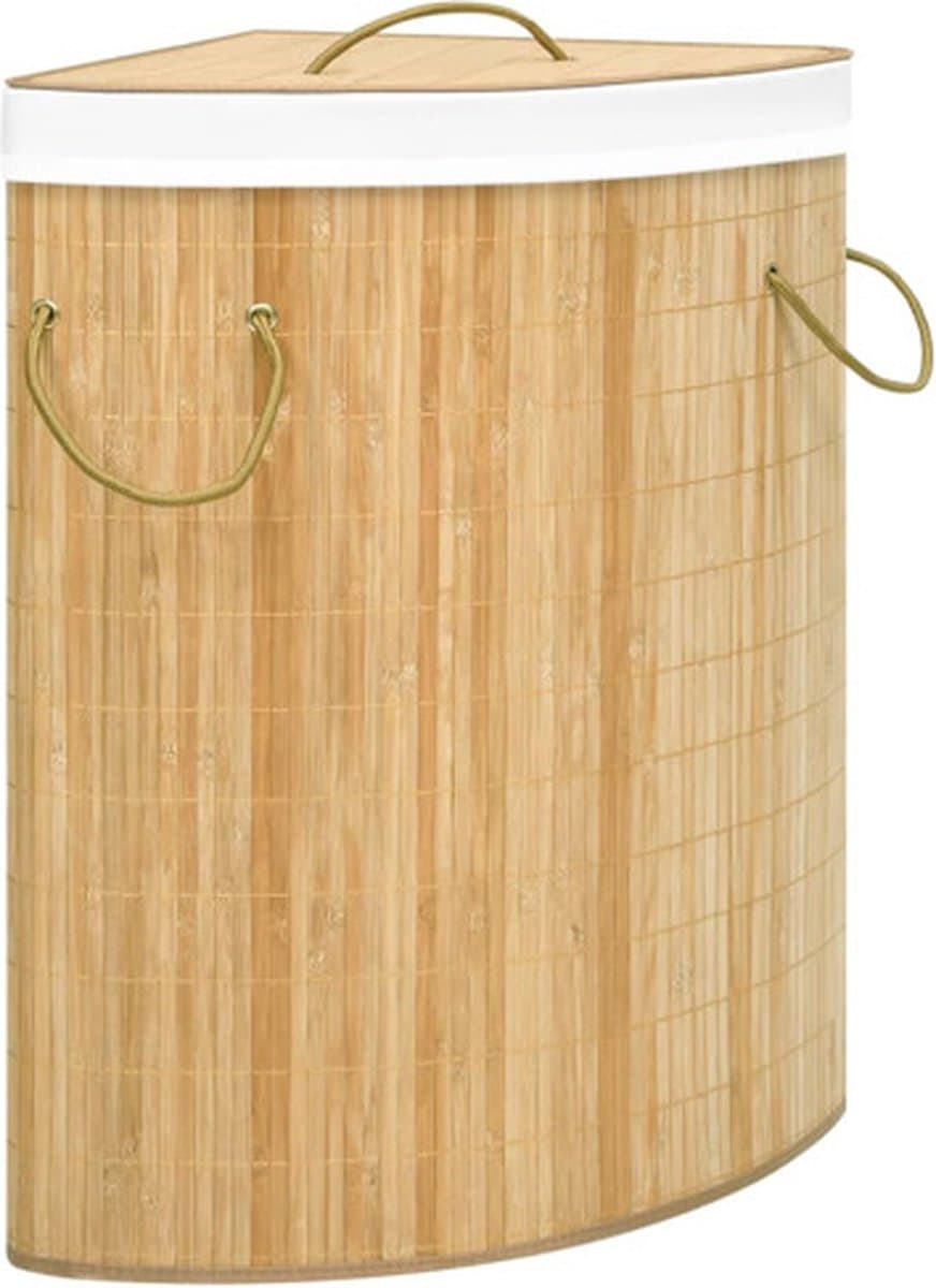 vidaXL - Hoekwasmand - 60 - L - bamboe — afbeelding 1